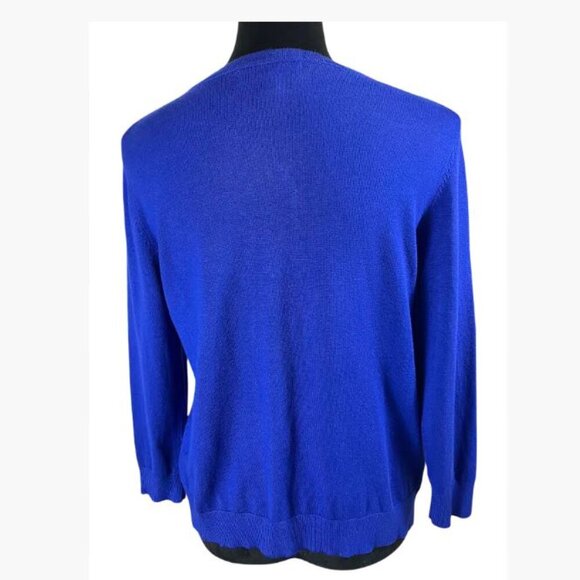 Vintage Ellen Tracy Royal Blue Sweater Toggle Close Size M EUC - Picture 2 of 12